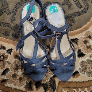 Jessica Simpson Jean Cork Wedge Heels Size8